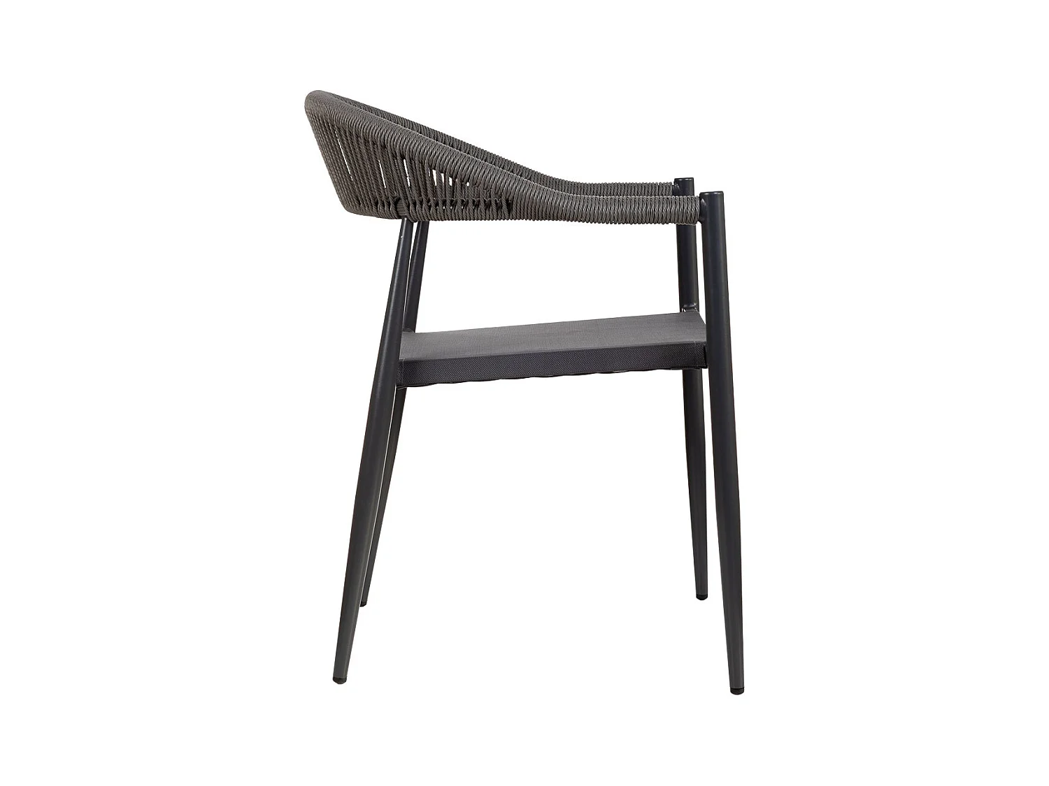 Chaise en rotin synthétique gris 56x60x78