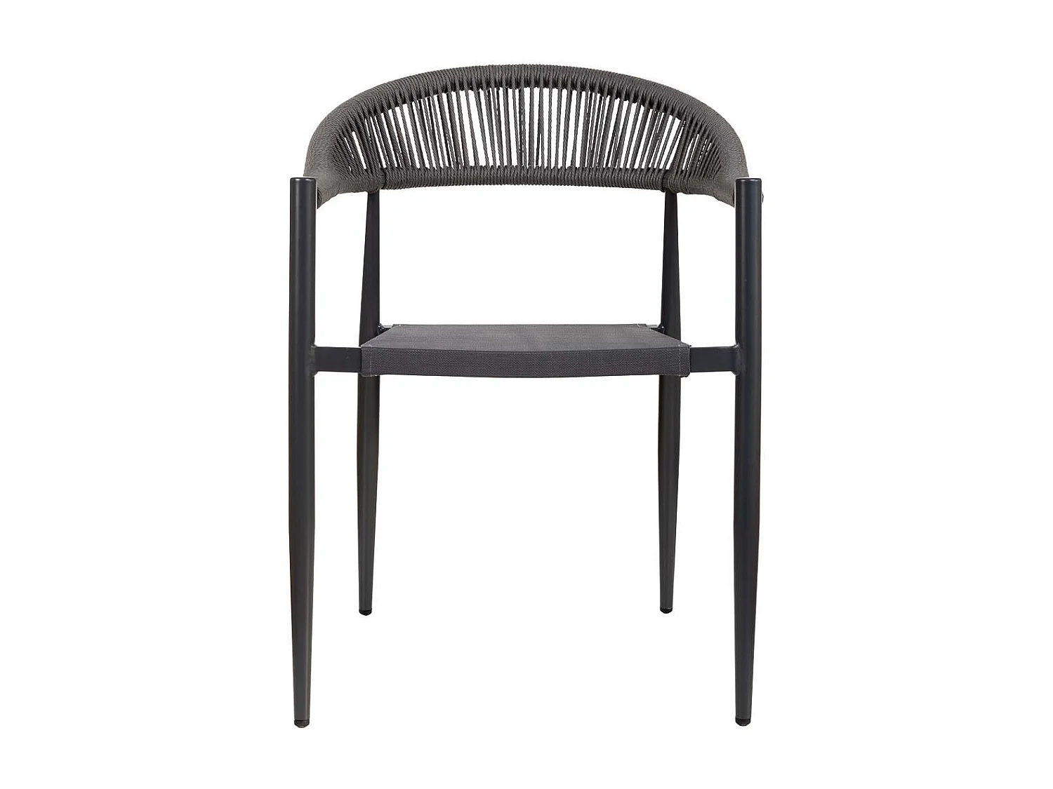 Silla de ratan sintético gris 56x60x78