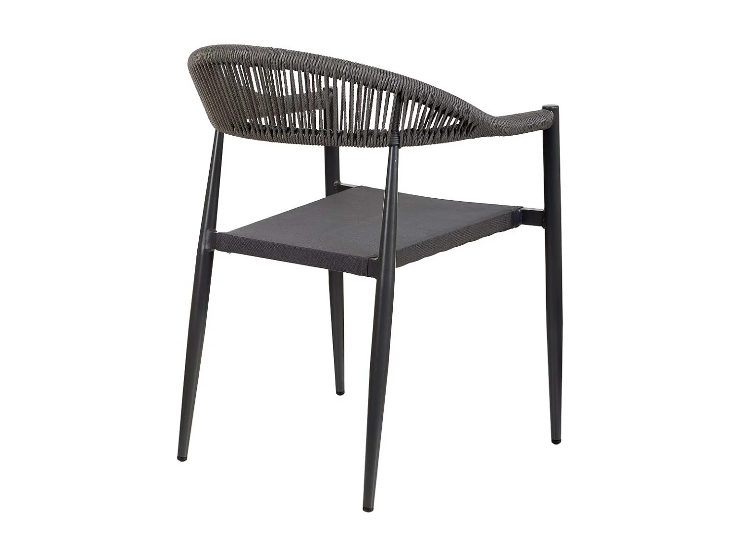 Silla de ratan sintético gris 56x60x78