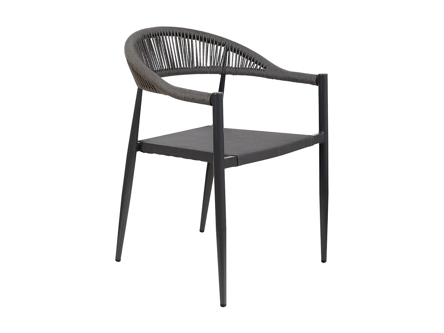 Sedia in rattan sintetico grigio 56x60x78