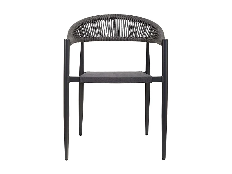 Silla de ratan sintético gris 56x60x78