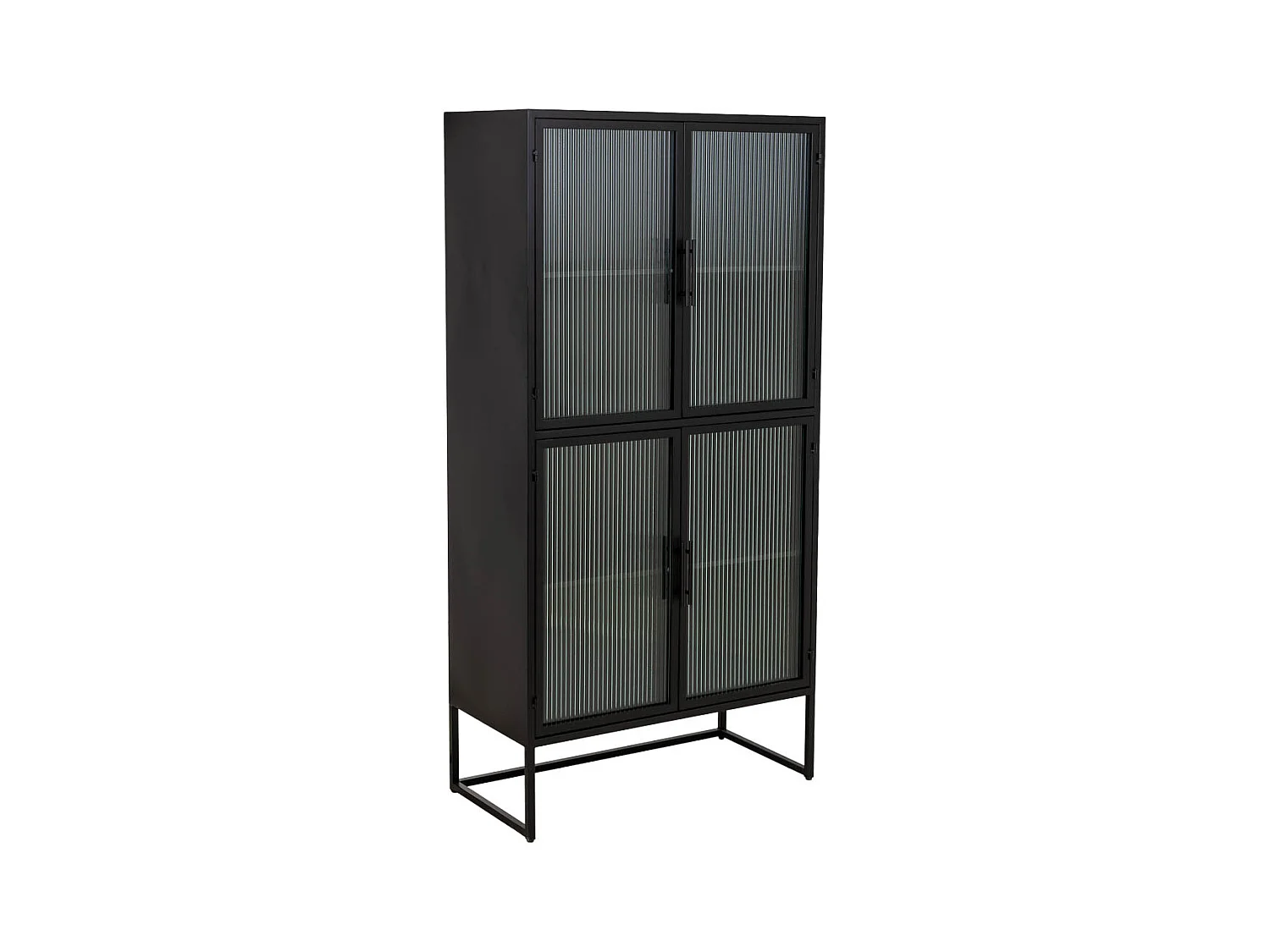 Vitrine metálica preta com 4 portas 80x38,5x161h cm