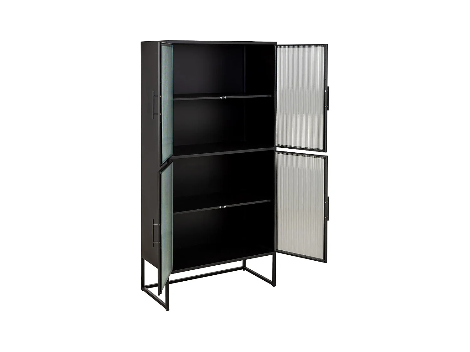 Vitrine metálica preta com 4 portas 80x38,5x161h cm