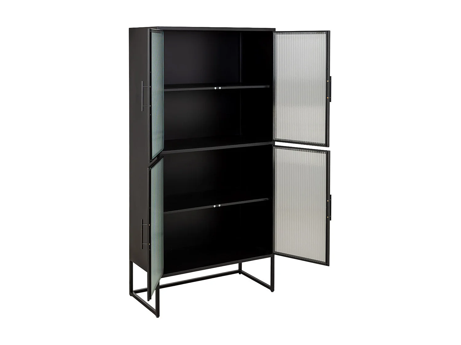 Vitrine metálica preta com 4 portas 80x38,5x161h cm