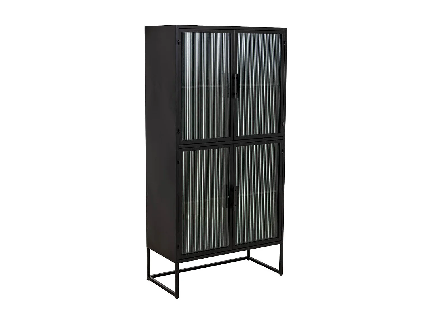 Vetrina in metallo nero con 4 ante cm 80x38,5x161h