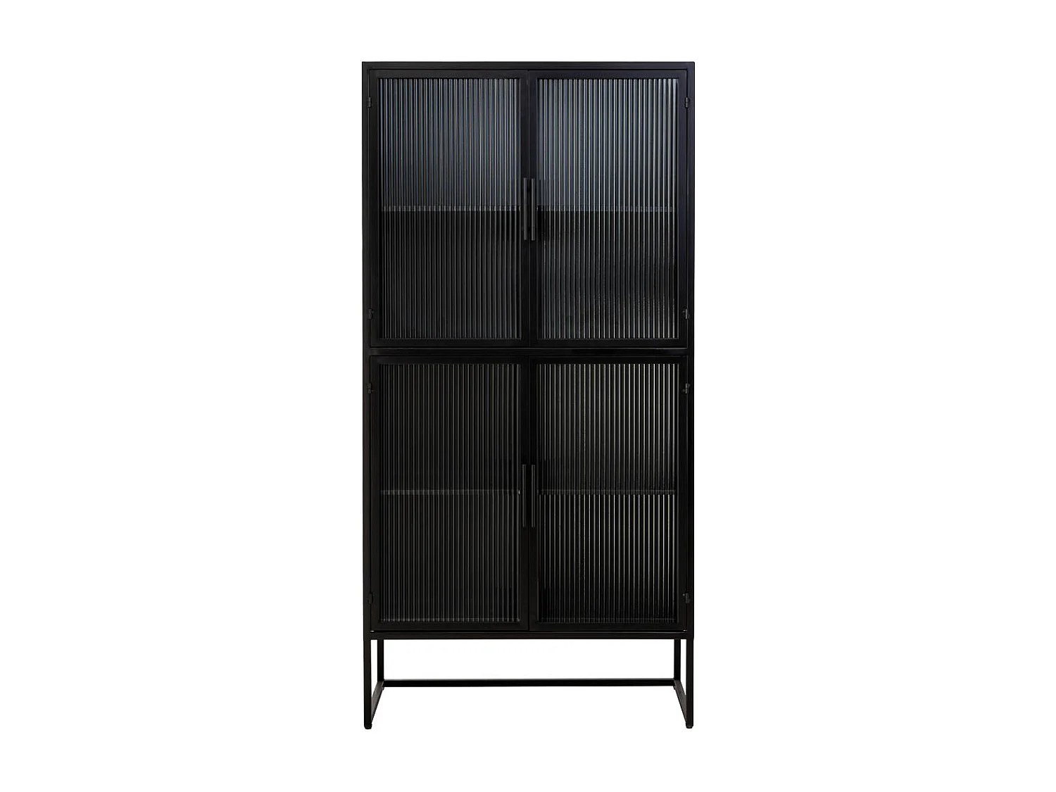 Vetrina in metallo nero con 4 ante cm 80x38,5x161h