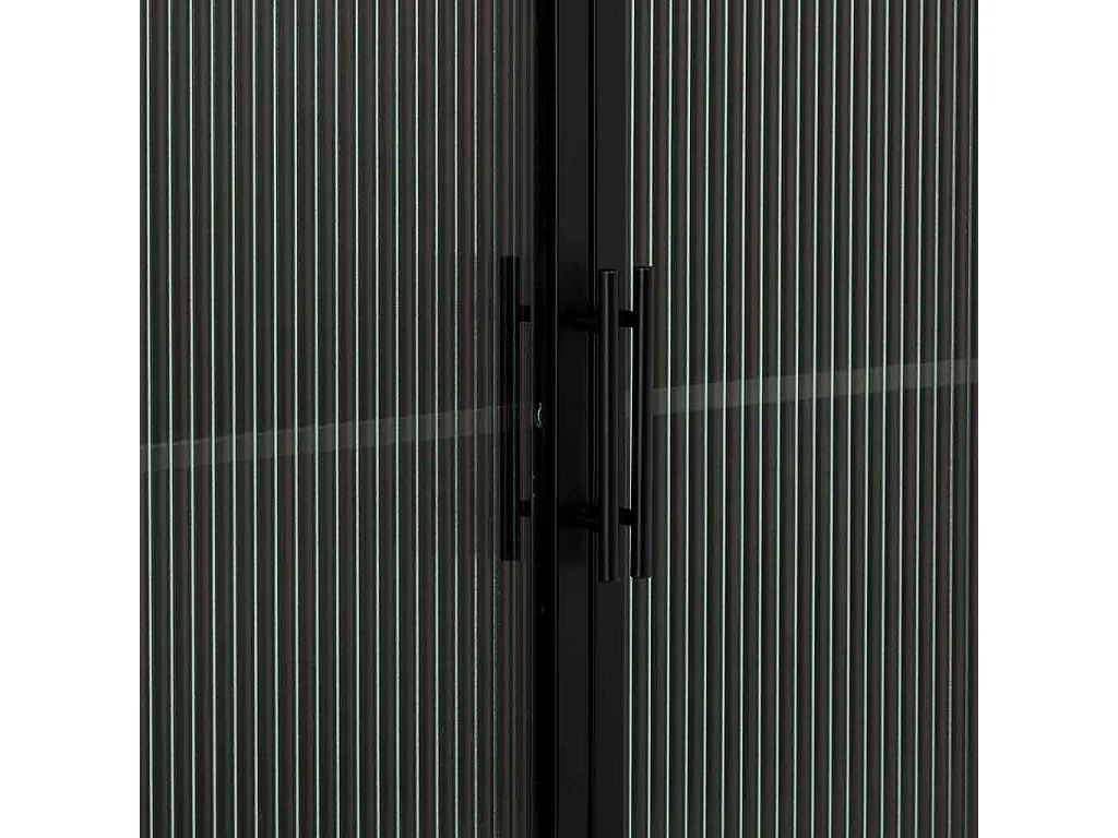 Vetrina in metallo nero con 4 ante cm 80x38,5x161h
