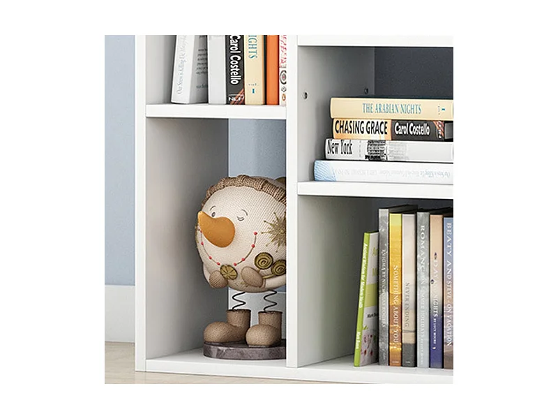 Regał otwarty, stojący, biały, styl skandynawski, 5 półek