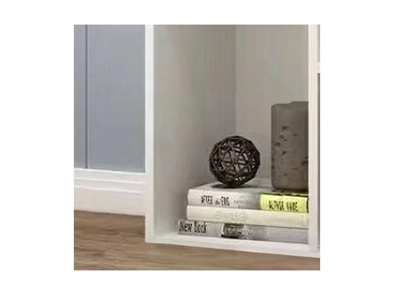 Regał otwarty, stojący, biały, styl skandynawski, 5 półek