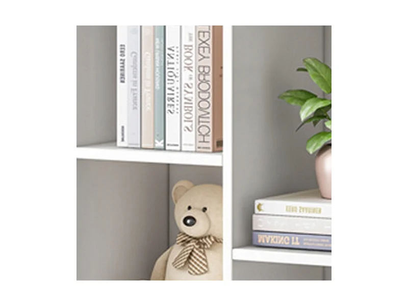 Regał otwarty, stojący, biały, styl skandynawski, 5 półek