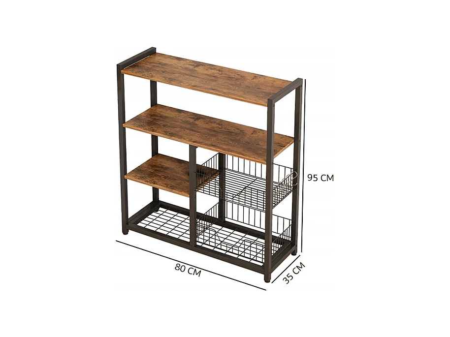 Szafka kuchenna, ciemny brąz, styl industrialny, retro, wyspa kuchenna
