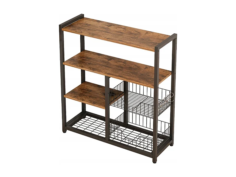 Szafka kuchenna, ciemny brąz, styl industrialny, retro, wyspa kuchenna