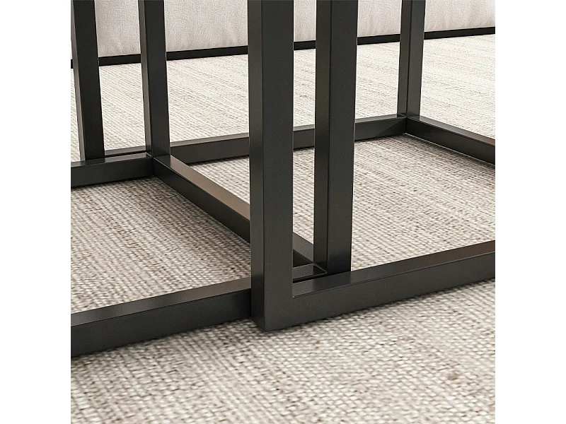 Stolik Kawowy 2w1 Rozkładany Kwadratowy Ława Loft Zestaw Stolików Salonu