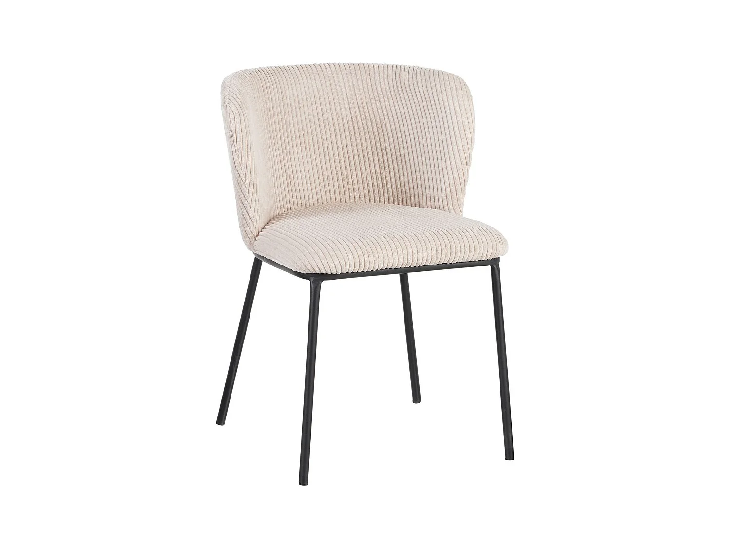 Lot de 2 chaises en velours côtelé beige - Toma