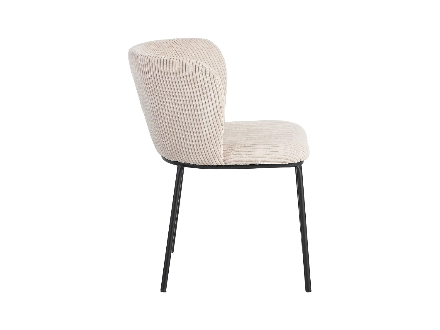 Lot de 2 chaises en velours côtelé beige - Toma