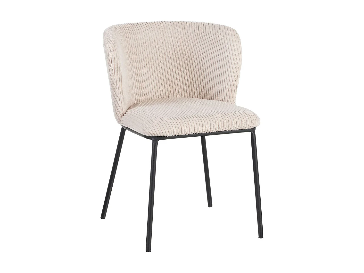 Lot de 2 chaises en velours côtelé beige - Toma