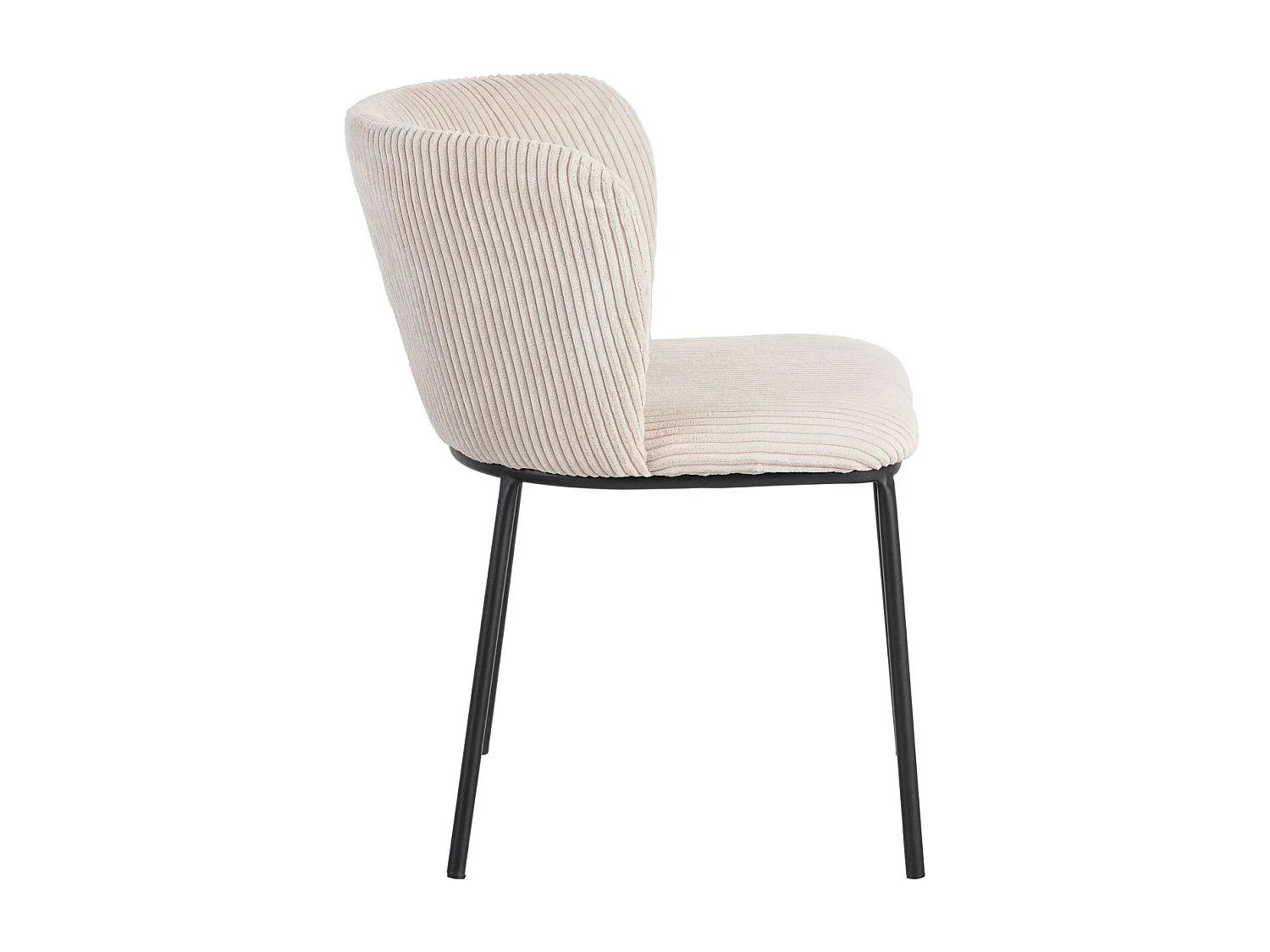 Lot de 2 chaises en velours côtelé beige - Toma