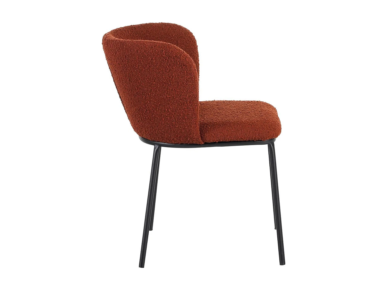 Lot de 2 chaises en tissu bouclé rouille - Toma