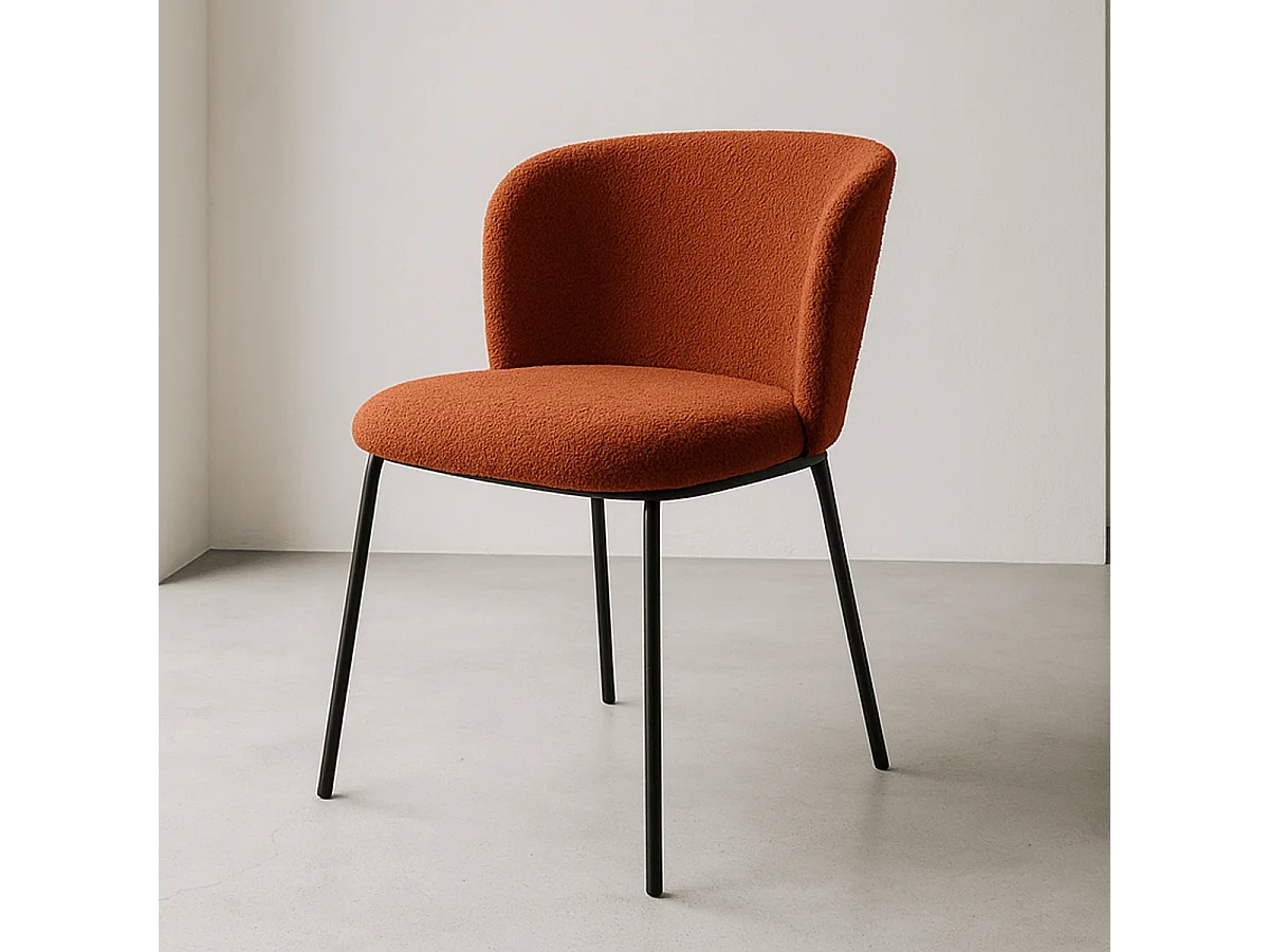 Lot de 2 chaises en tissu bouclé rouille - Toma