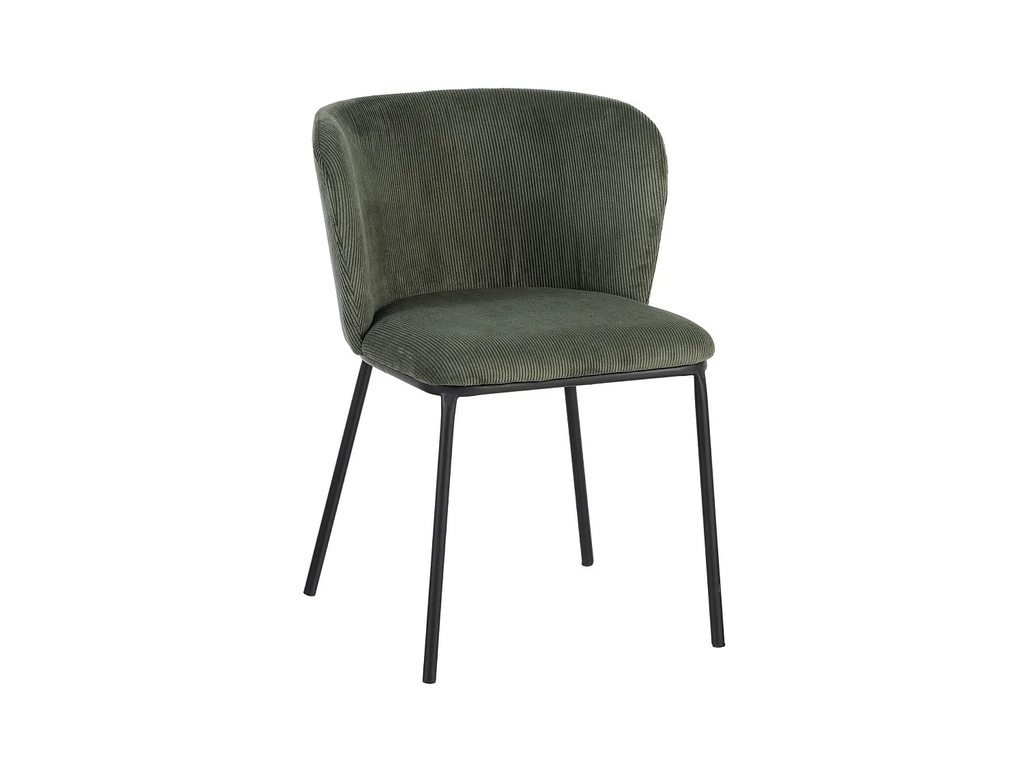 Lot de 2 chaises en velours côtelé vert kaki - Toma