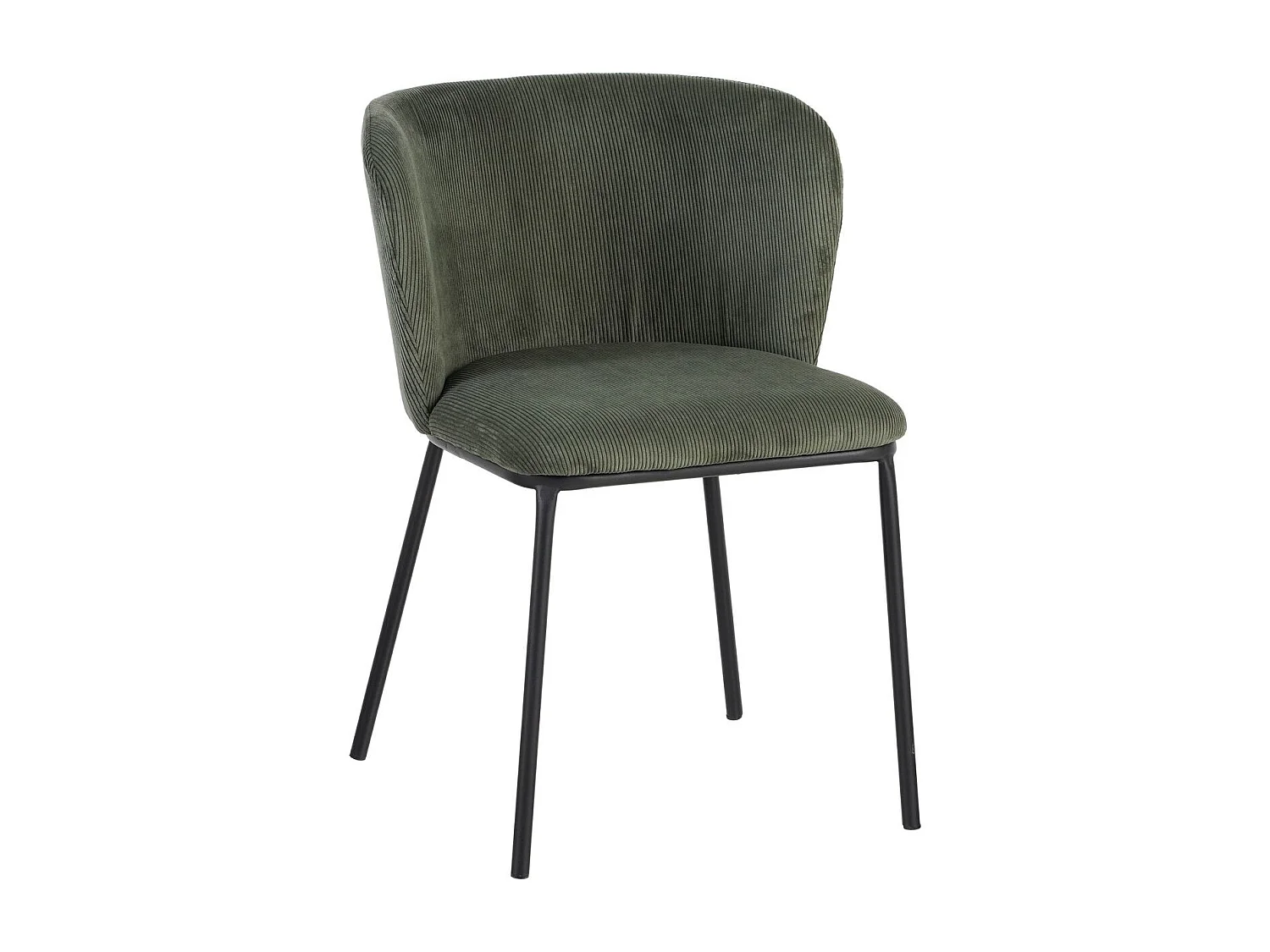 Lot de 2 chaises en velours côtelé vert kaki - Toma