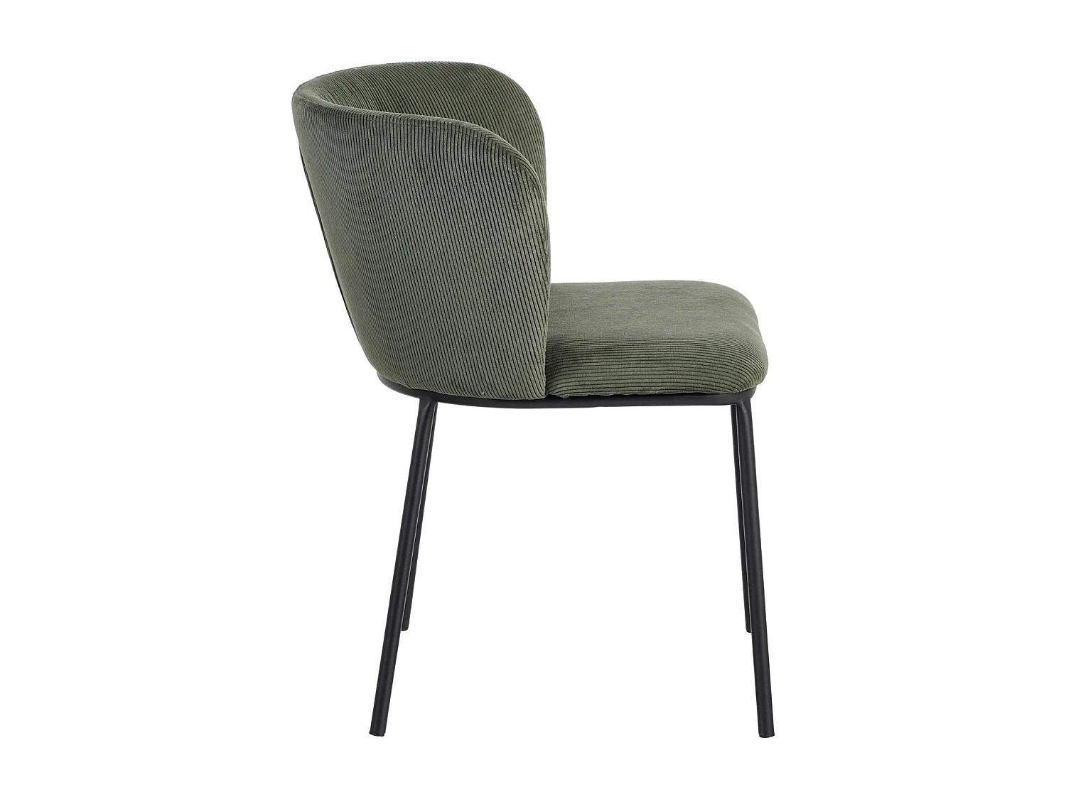 Lot de 2 chaises en velours côtelé vert kaki - Toma