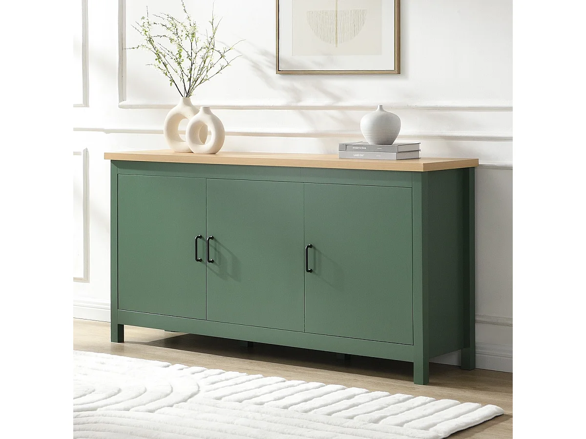 Buffet 3 portes vert 160 cm - Sana