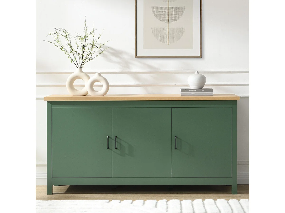 Buffet 3 portes vert 160 cm - Sana