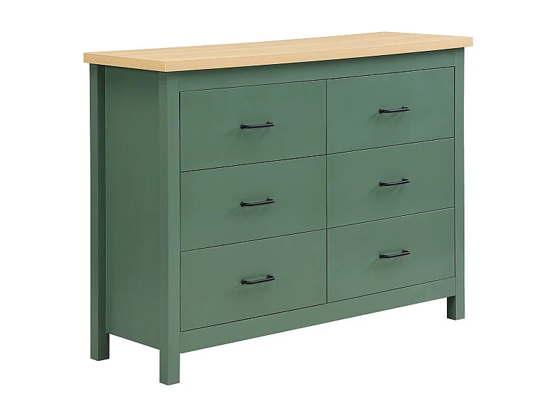 Commode 6 titoirs verte 120 cm - Sana