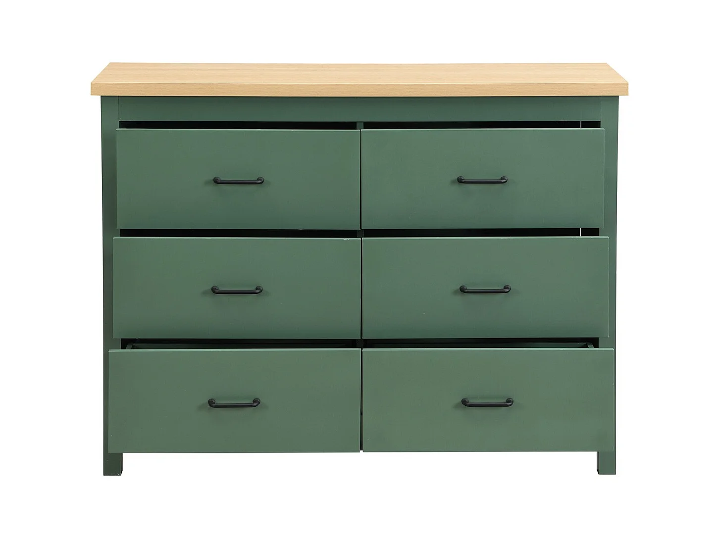 Commode 6 titoirs verte 120 cm - Sana