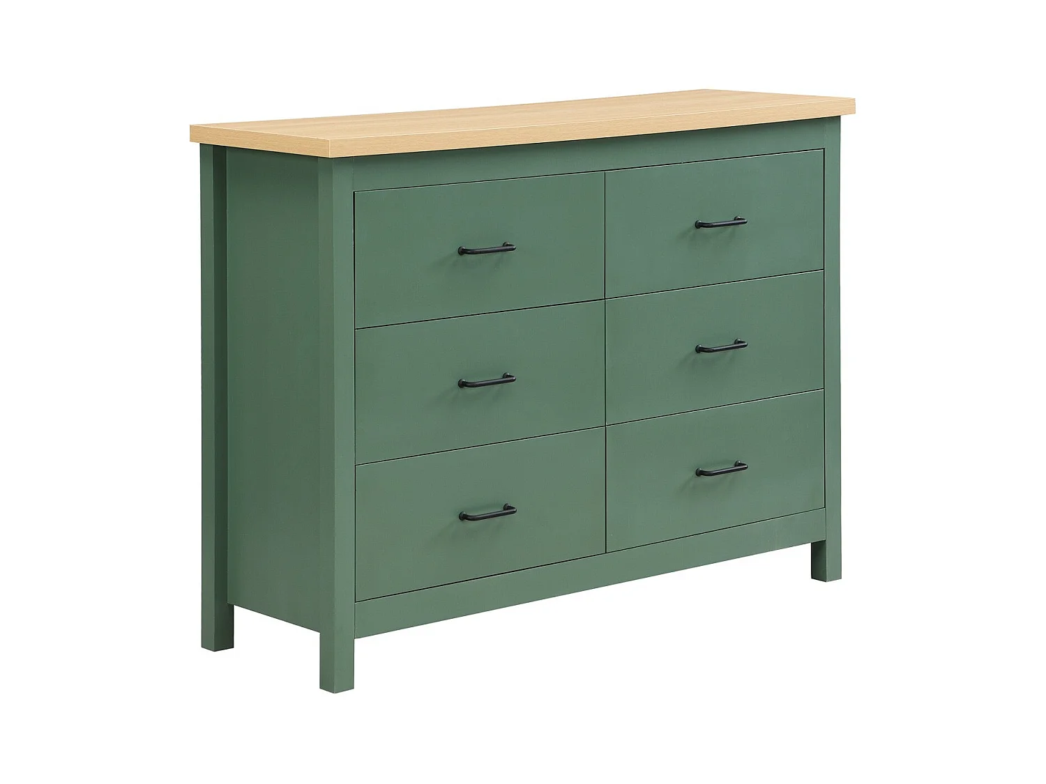 Commode 6 titoirs verte 120 cm - Sana