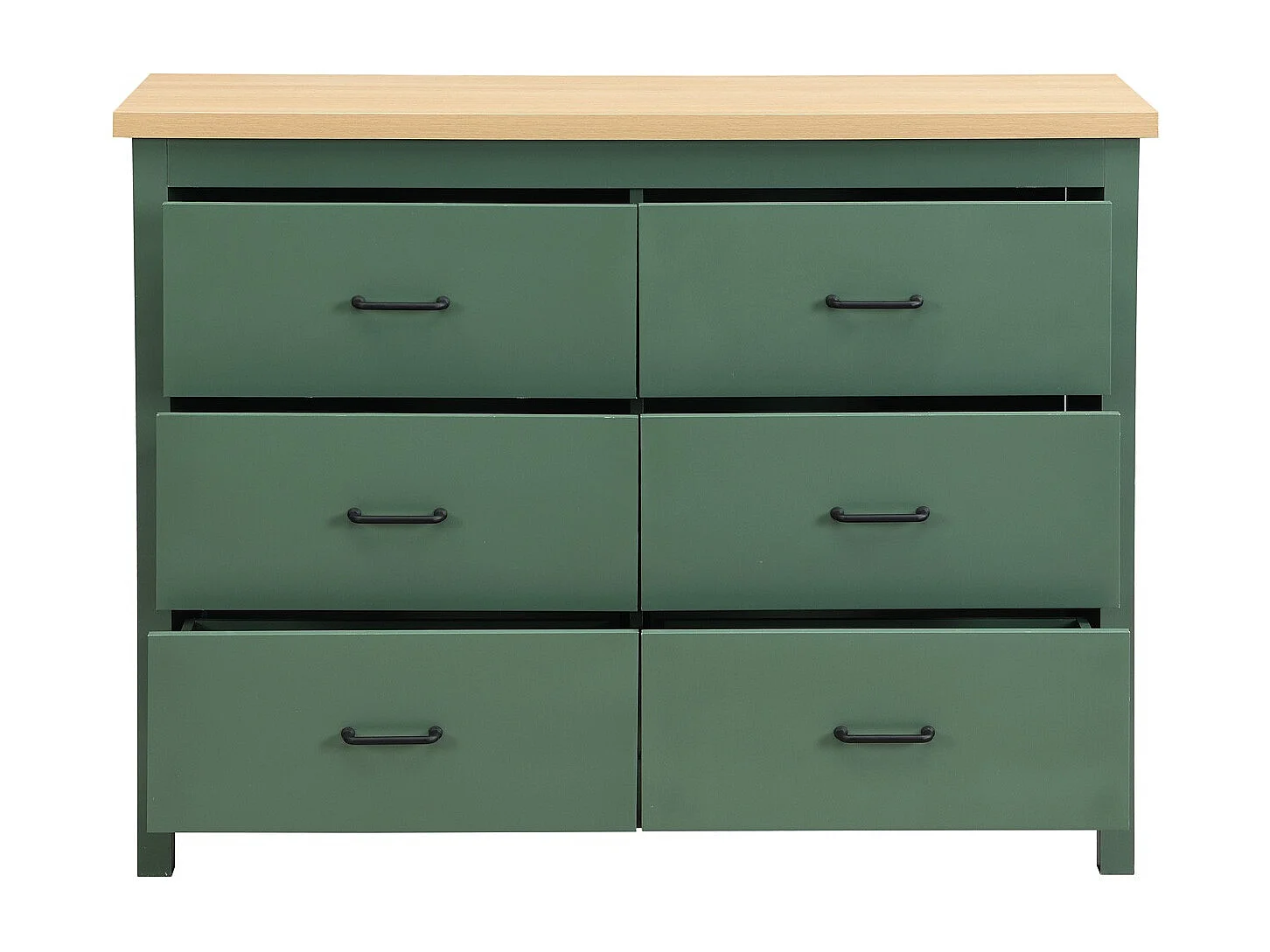 Commode 6 tiroirs verte 120 cm - Sana