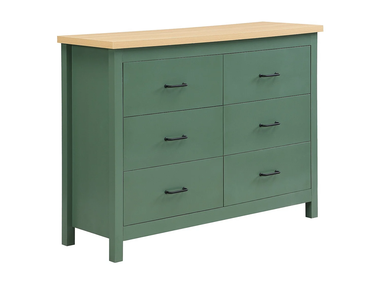 Commode 6 tiroirs verte 120 cm - Sana