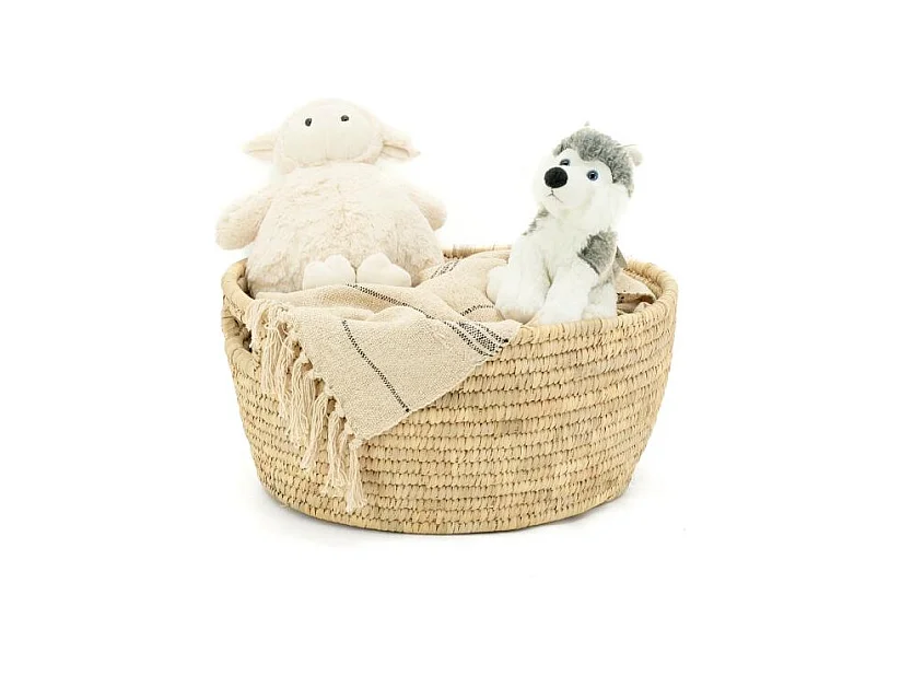 Corbeille à linge ovale en palmier