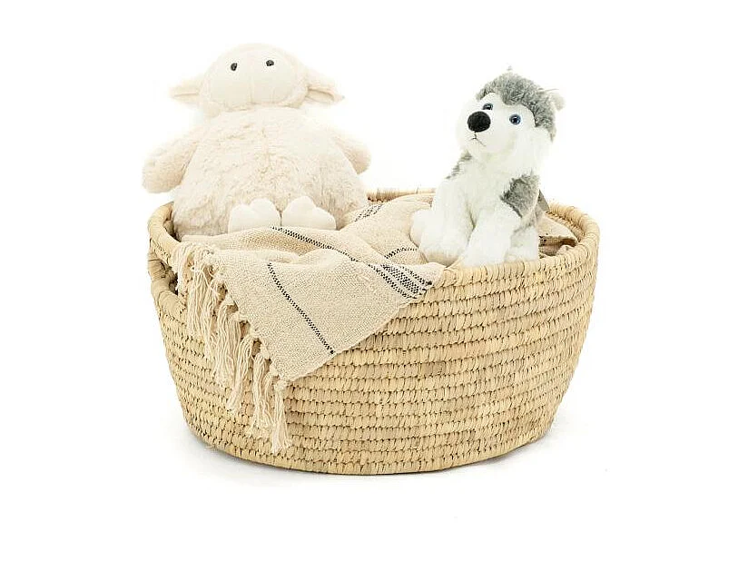 Corbeille à linge ovale en palmier