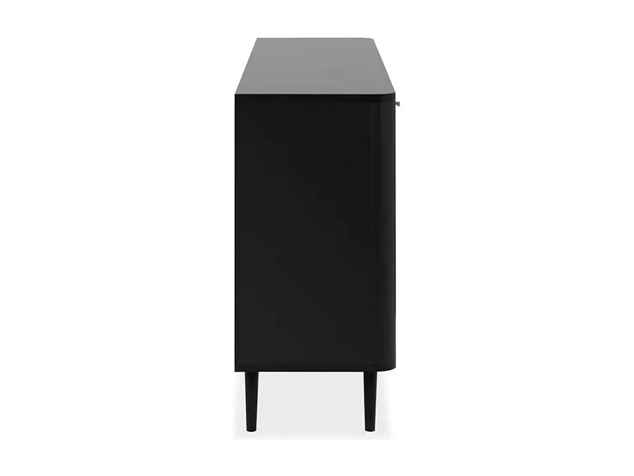 Madia 3 cassetti e 3 ante effetto rafia KUTA51A colore nero