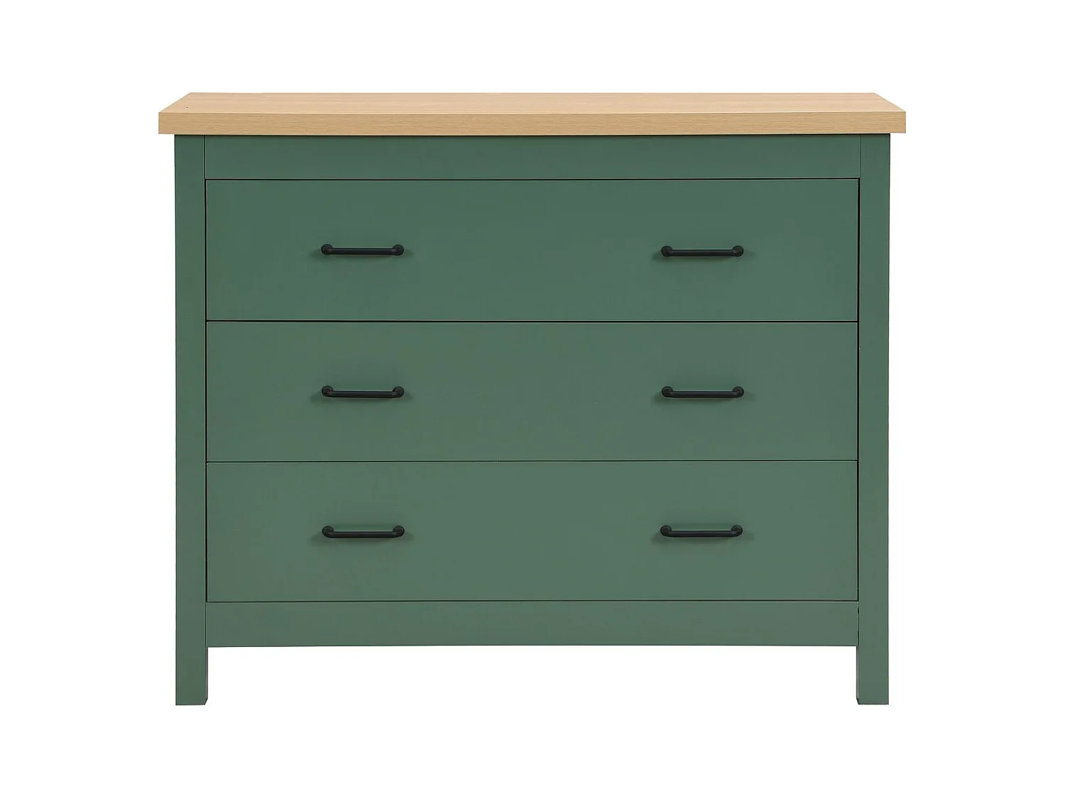 Commode 3 titoirs verte 100 cm - Sana