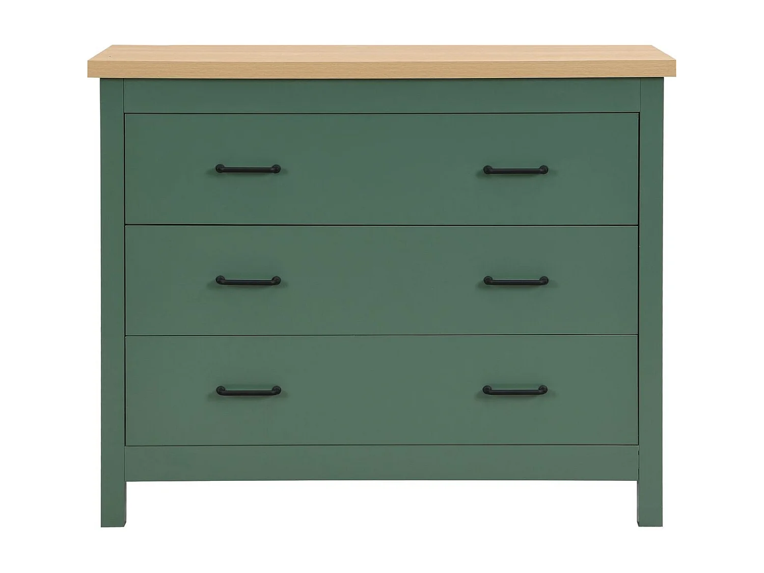 Commode 3 tiroirs verte 100 cm - Sana