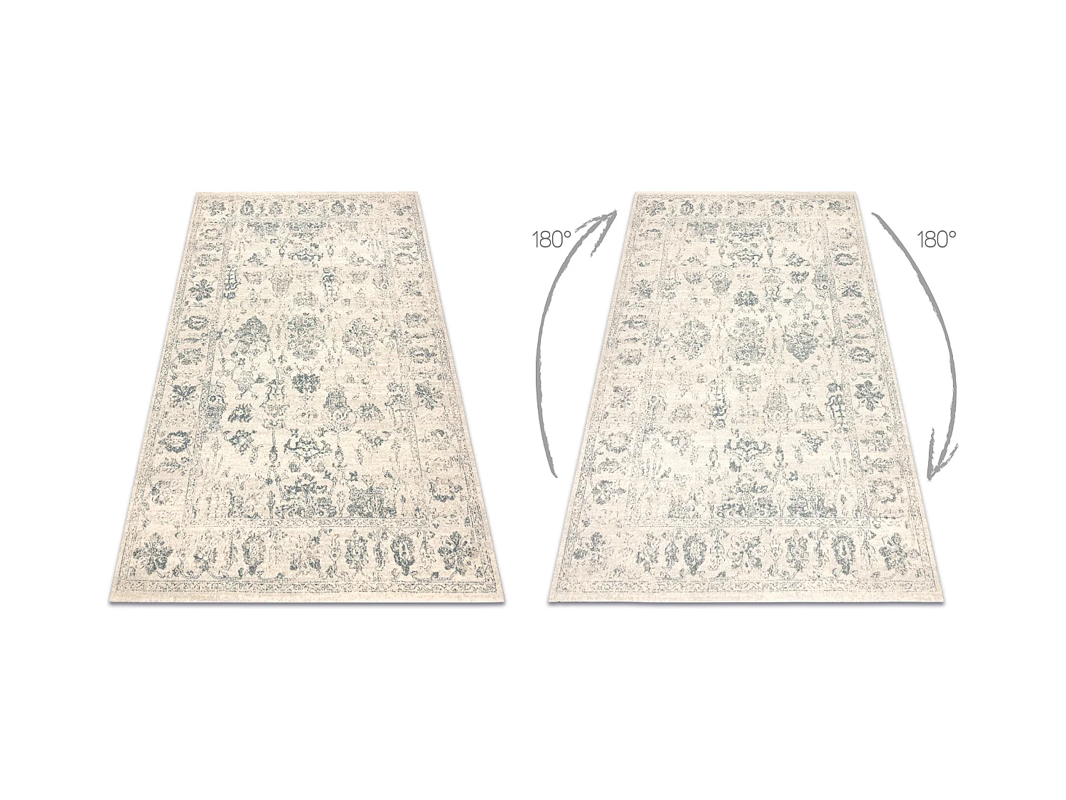 Tapis en laine ABBY 486.25.LA110 OSTA Ornement, cadre classique beige  67x130 cm