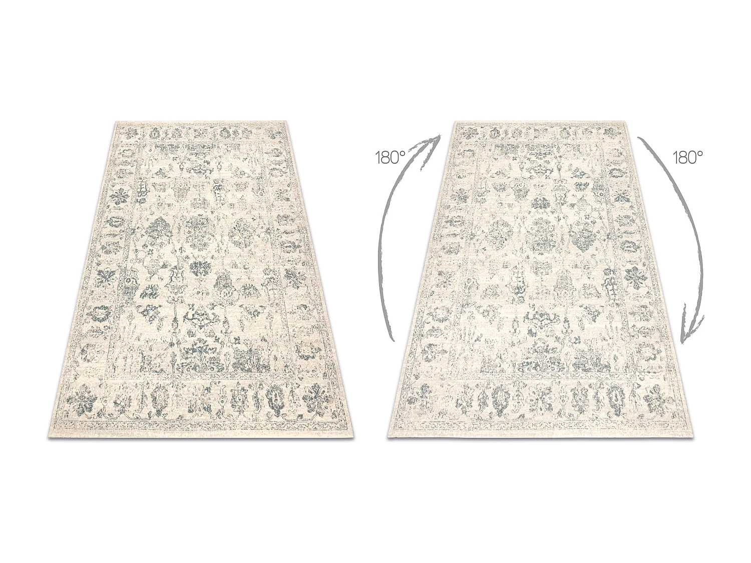 Tapis en laine ABBY 486.25.LA110 OSTA Ornement, cadre classique beige  160x240 cm