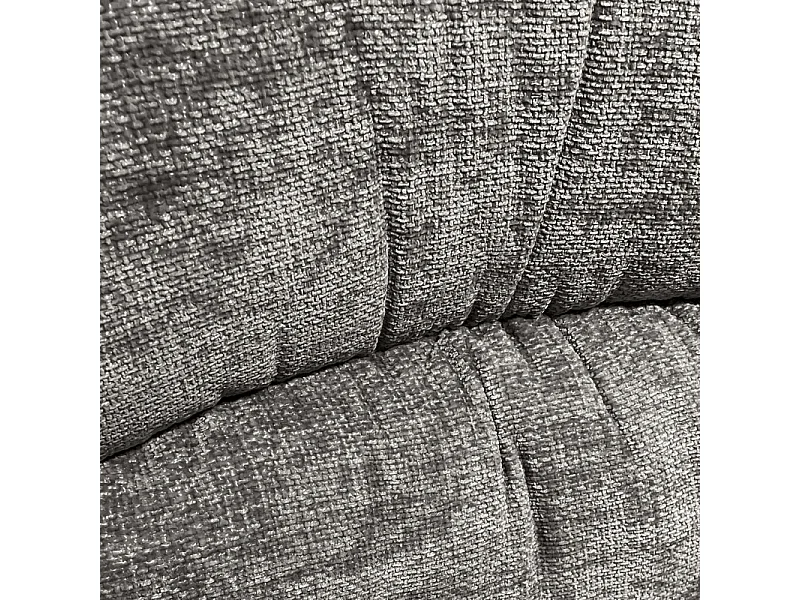Fauteuil rotatif 360° tissu doux gris et pieds métal noir - CORNELIA