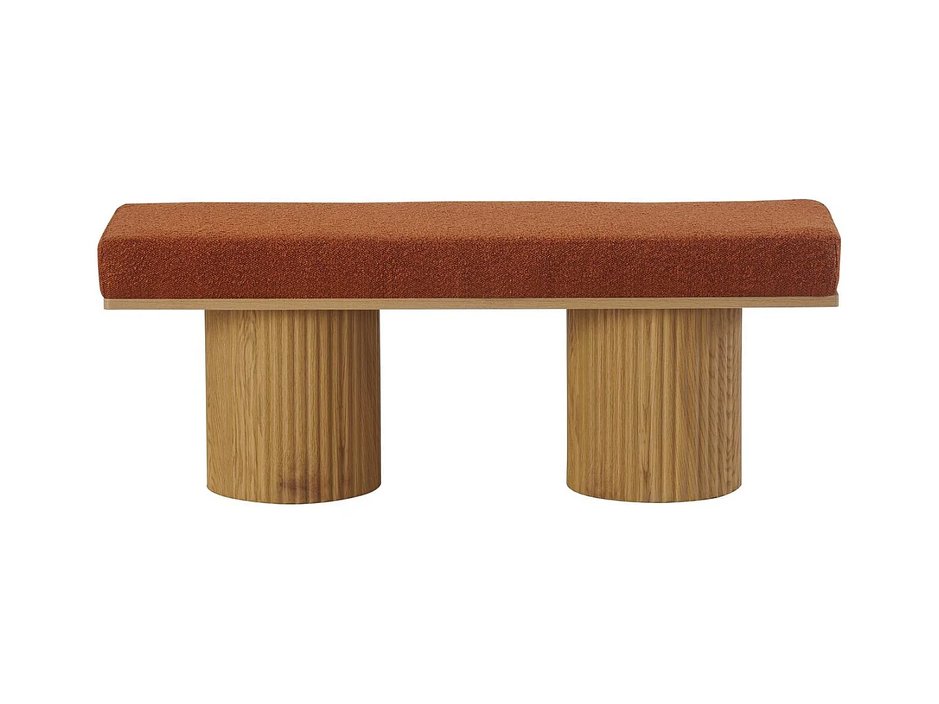 Banc en tissu bouclé rouille - Mahe