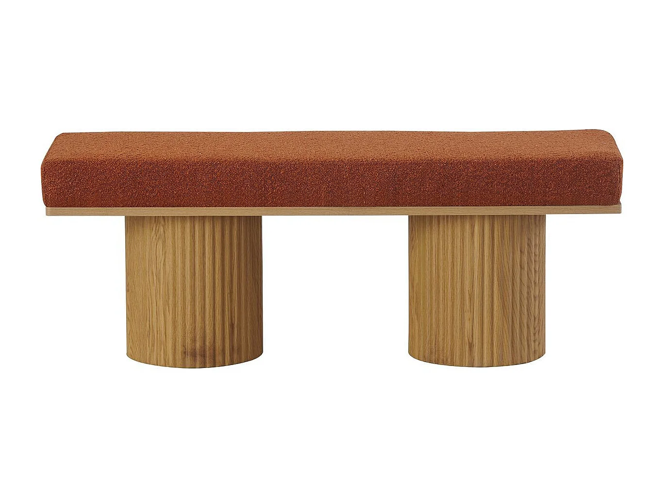 Banc en tissu bouclé rouille - Mahe