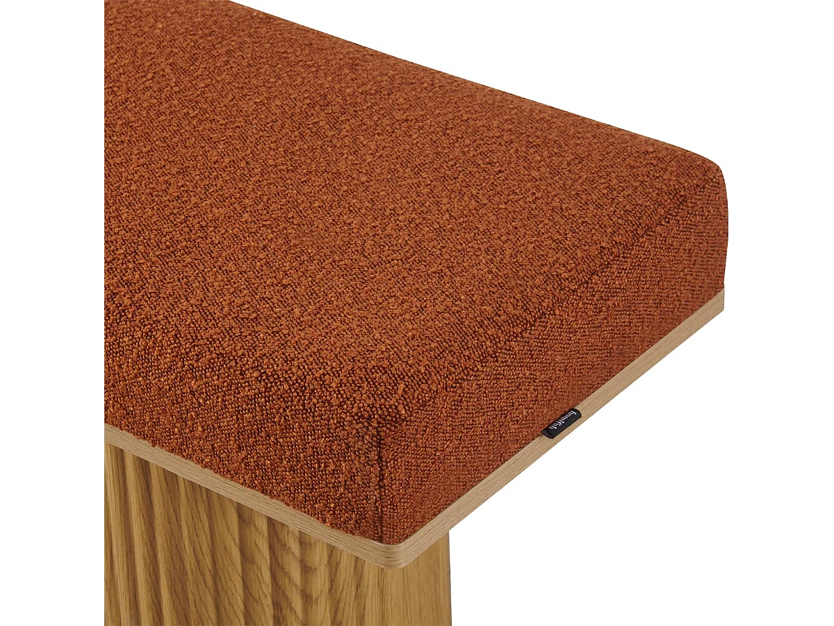 Banc en tissu bouclé rouille - Mahe