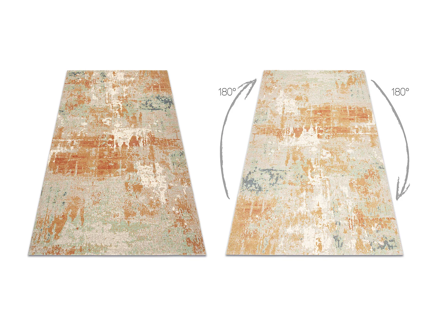 Tapis en laine ABBY 486.13.LA112 OSTA Vintage, moderne vert / terre cu 80x160 cm