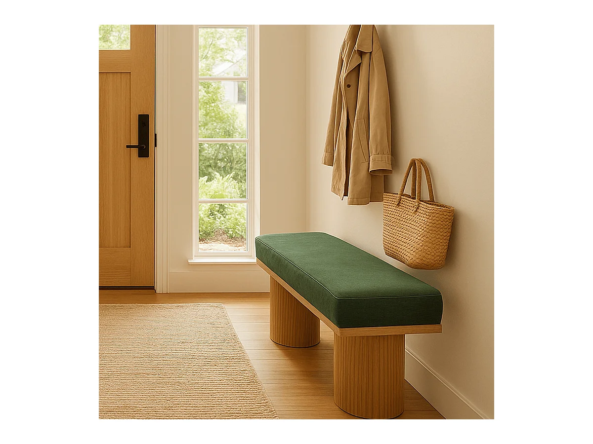 Banc en velours côtelé vert kaki - Mahe