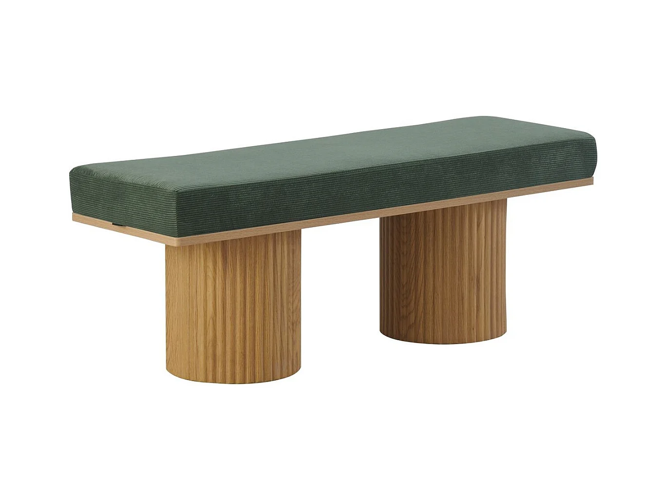 Banc en velours côtelé vert kaki - Mahe