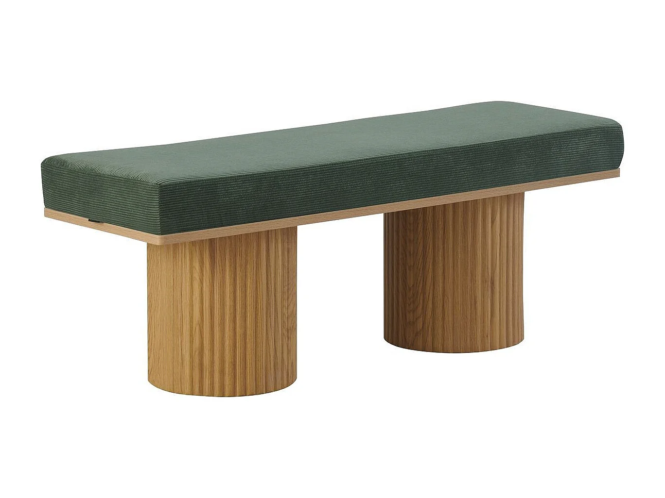 Banc en velours côtelé vert kaki - Mahe