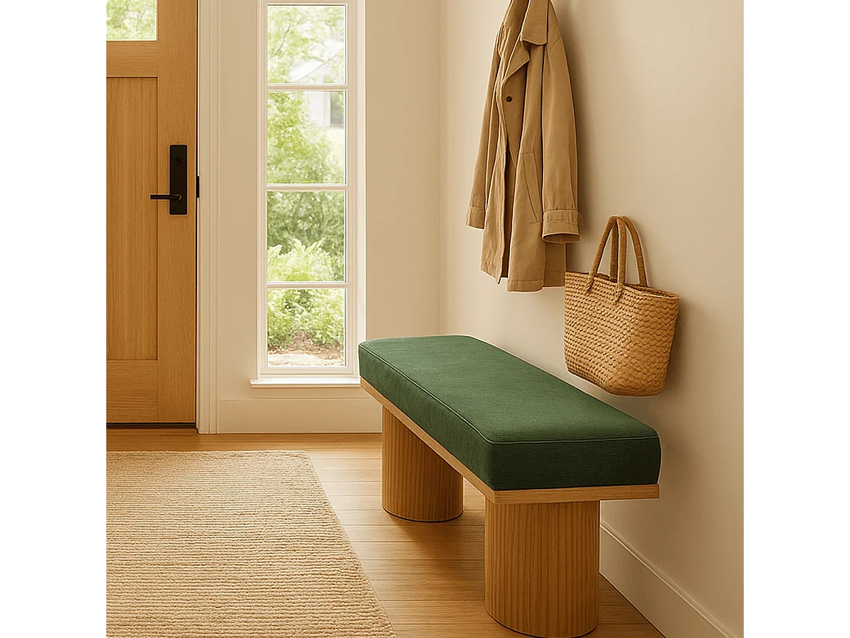 Banc en velours côtelé vert kaki - Mahe