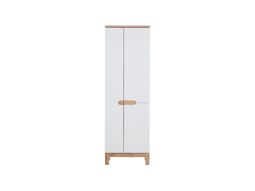 Coluna para banheiro ERMANO – Carvalho claro e branco brilhante – 60x187 cm – 1 porta – Para instalar